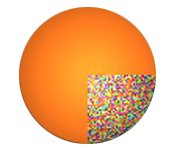 Orange ball with digital insides